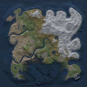 Thumbnail Rust Map: Procedural Map, Size: 3500, Seed: 679395, 14 Monuments