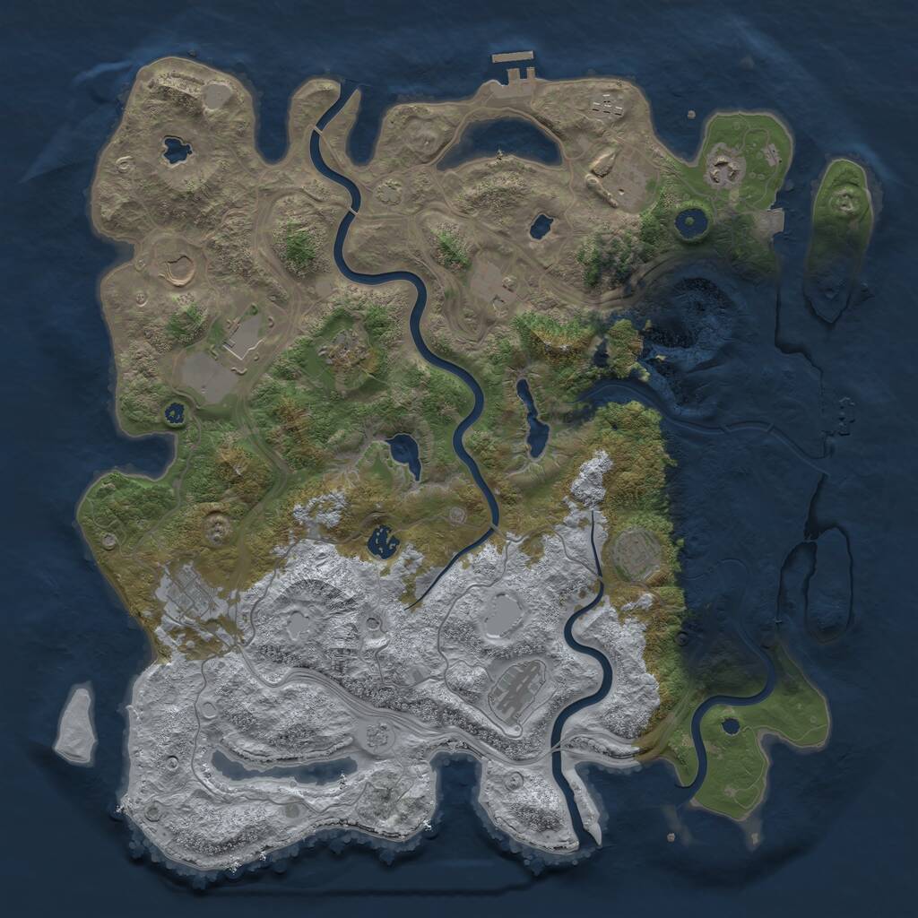 Rust Map: Procedural Map, Size: 4500, Seed: 76421192, 17 Monuments
