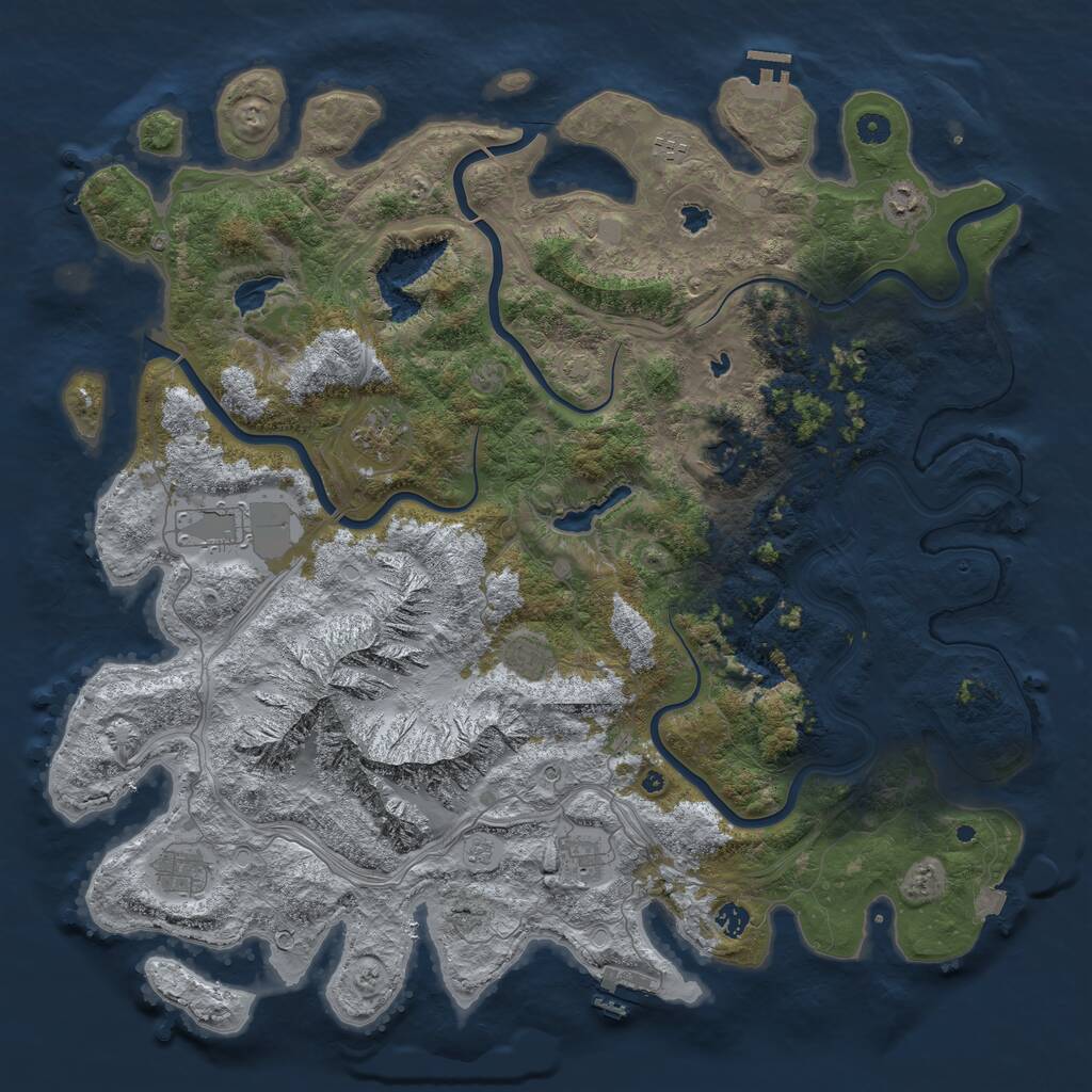 Rust Map: Procedural Map, Size: 5000, Seed: 768544, 15 Monuments