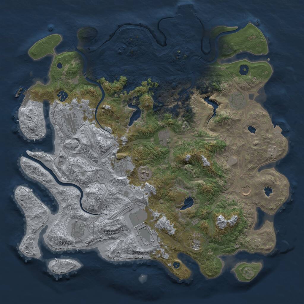Rust Map: Procedural Map, Size: 4500, Seed: 780713, 17 Monuments