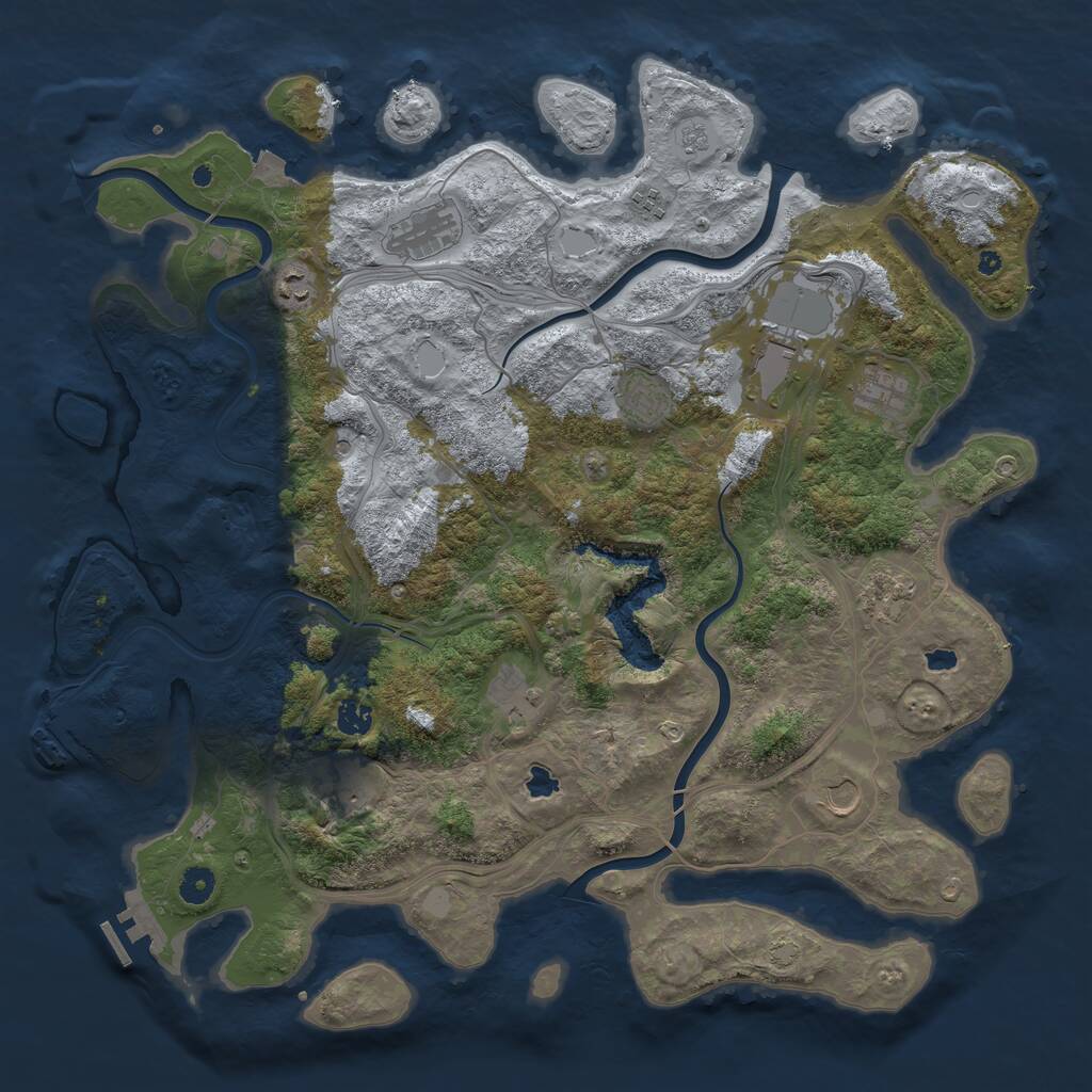 Rust Map: Procedural Map, Size: 4500, Seed: 780223, 17 Monuments