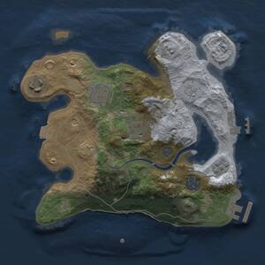 Thumbnail Rust Map: Procedural Map, Size: 2500, Seed: 604910, 13 Monuments