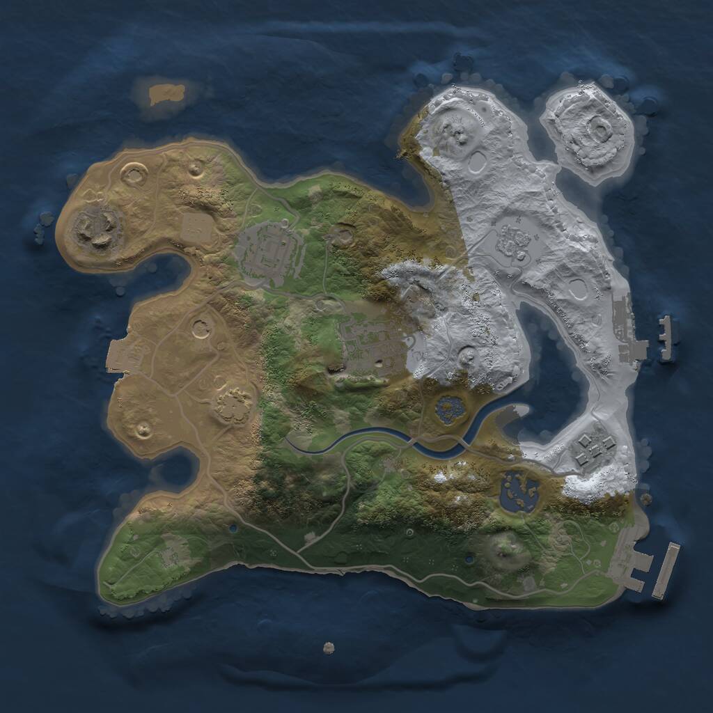 Rust Map: Procedural Map, Size: 2500, Seed: 604910, 13 Monuments
