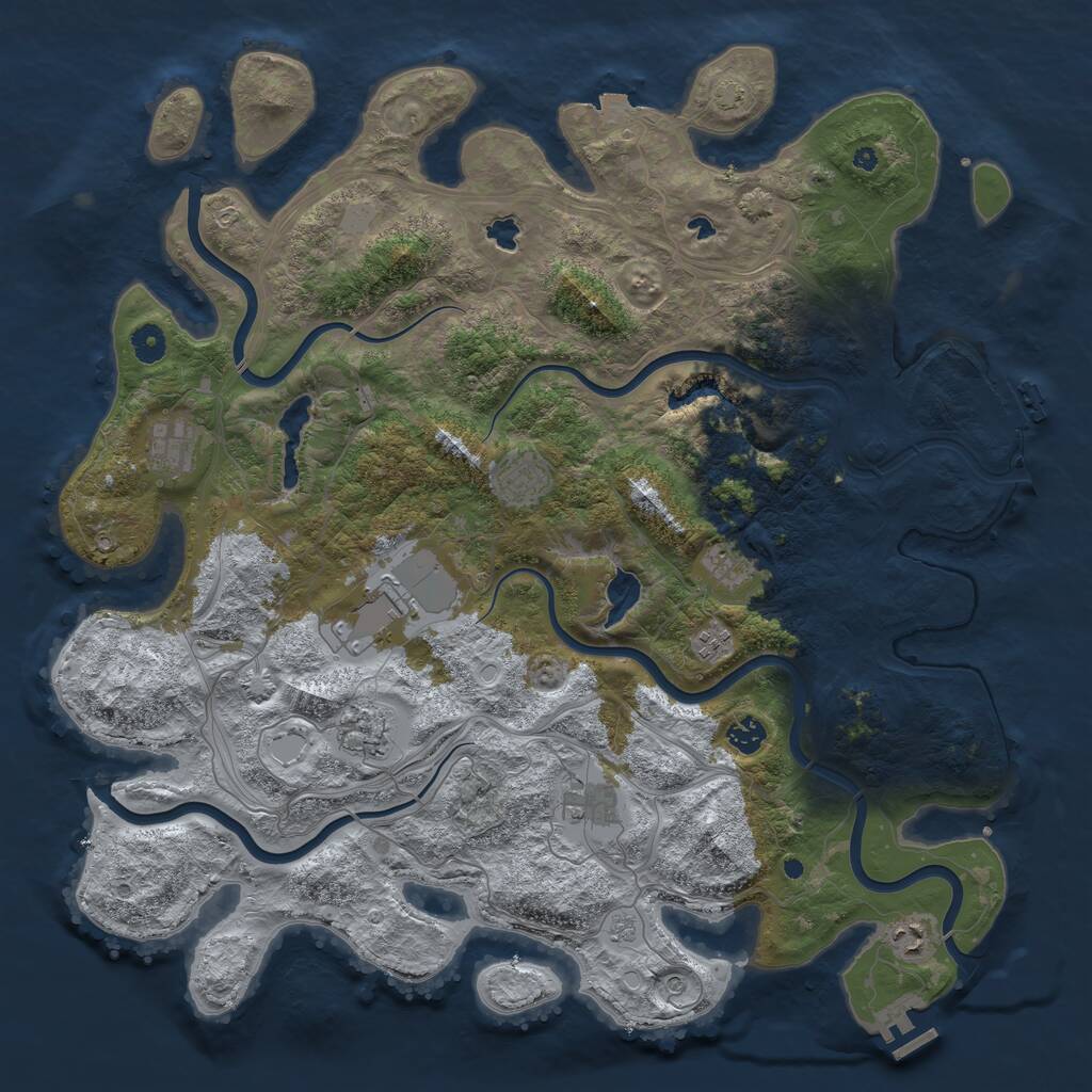 Rust Map: Procedural Map, Size: 4500, Seed: 293178, 15 Monuments