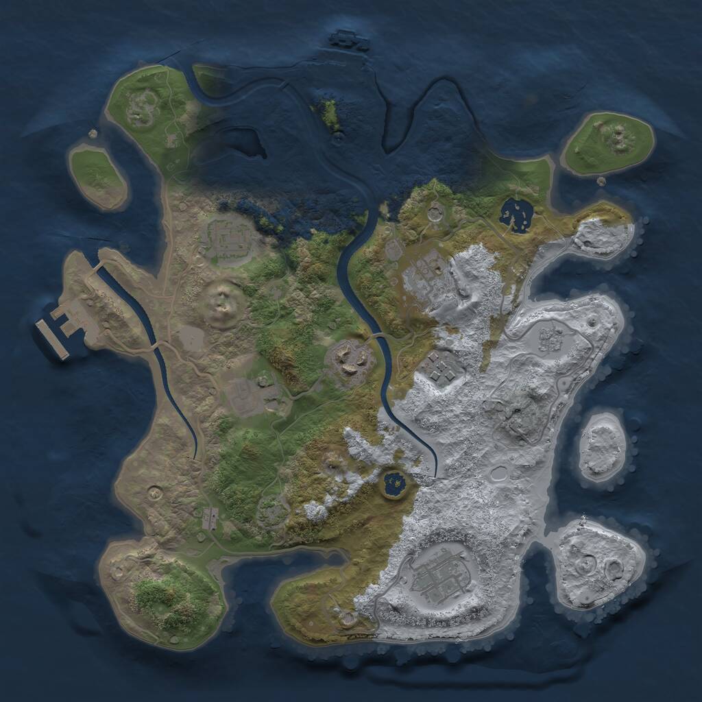 Rust Map: Procedural Map, Size: 3100, Seed: 963239, 13 Monuments