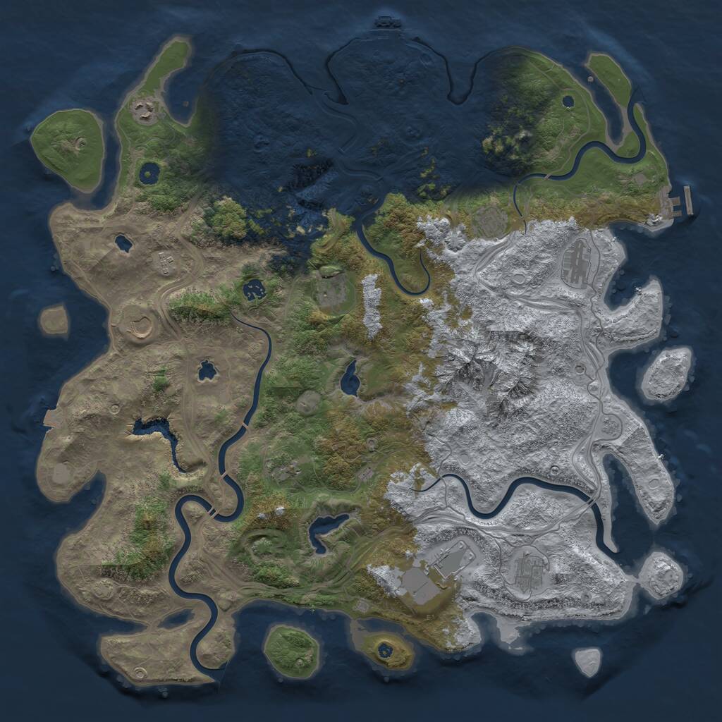 Rust Map: Procedural Map, Size: 5000, Seed: 17762576, 16 Monuments