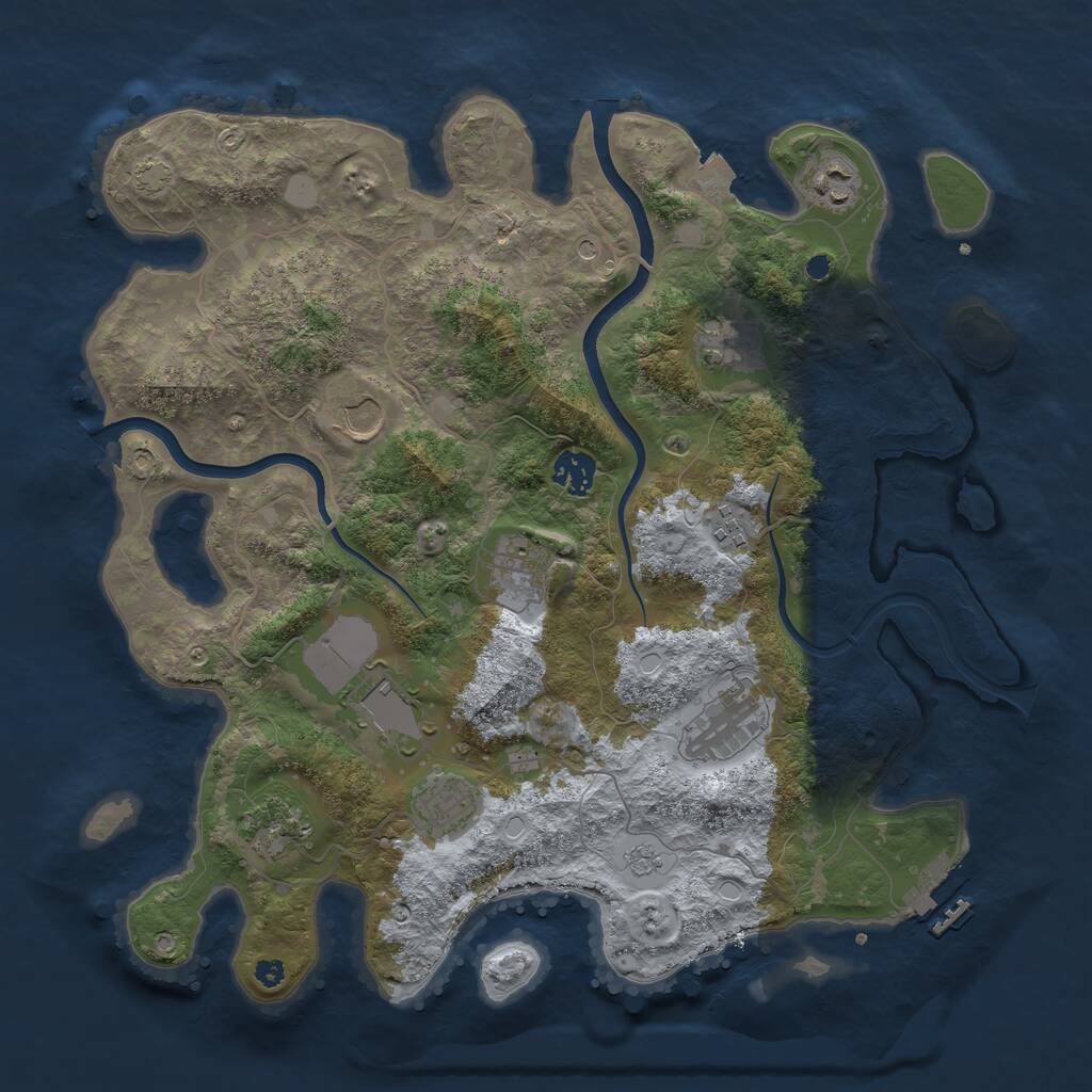Rust Map: Procedural Map, Size: 3750, Seed: 188631, 15 Monuments