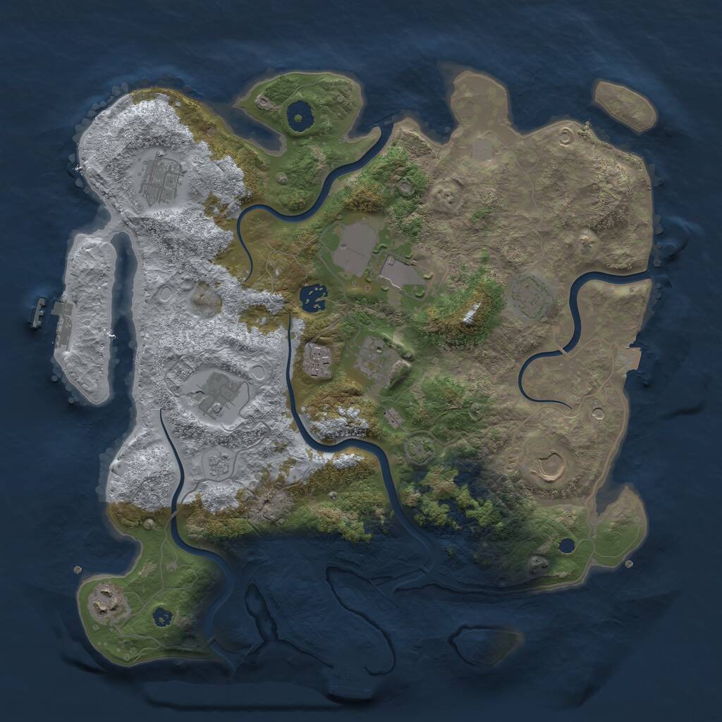 Rust Map: Procedural Map, Size: 3750, Seed: 918716752, 15 Monuments
