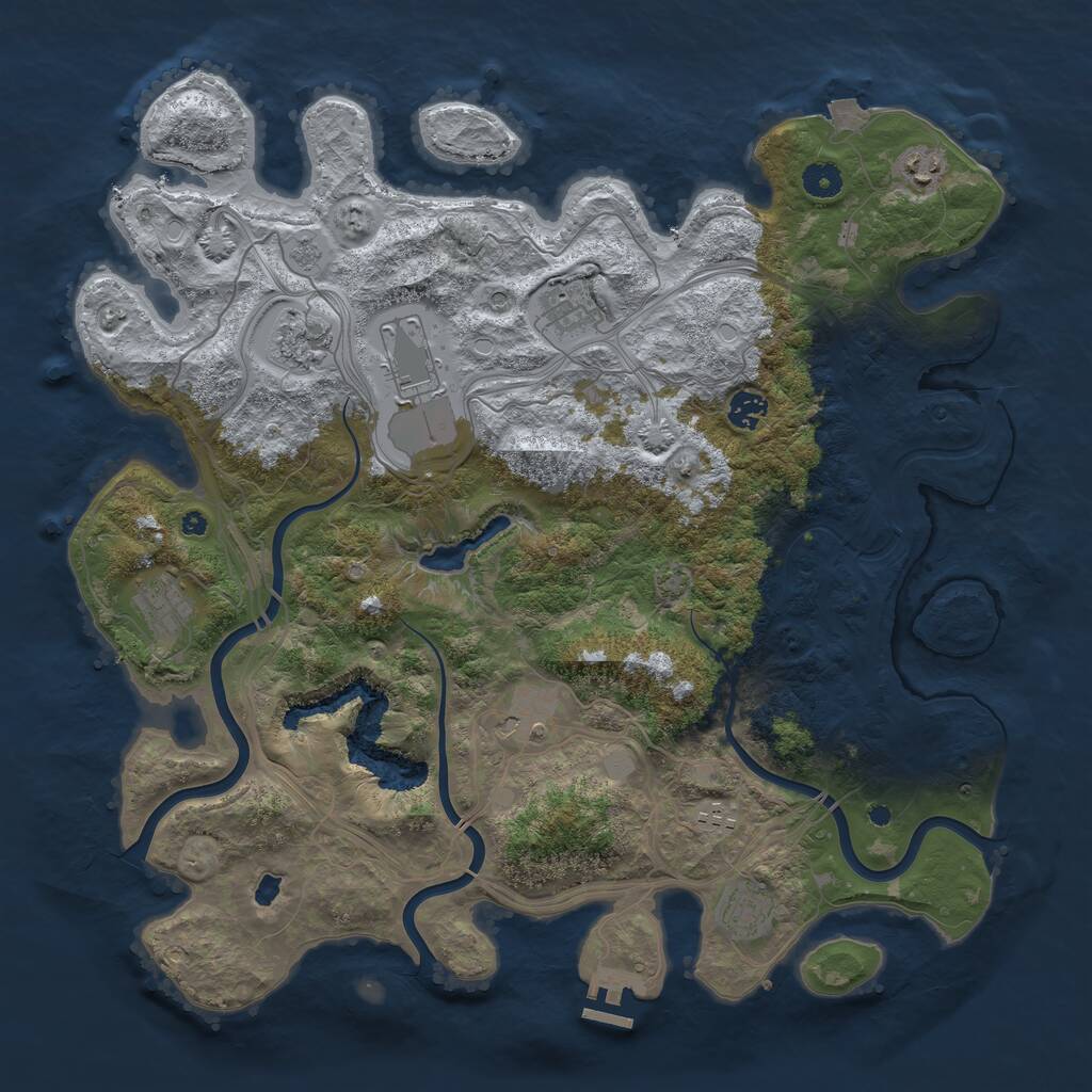 Rust Map: Procedural Map, Size: 4300, Seed: 1916, 14 Monuments
