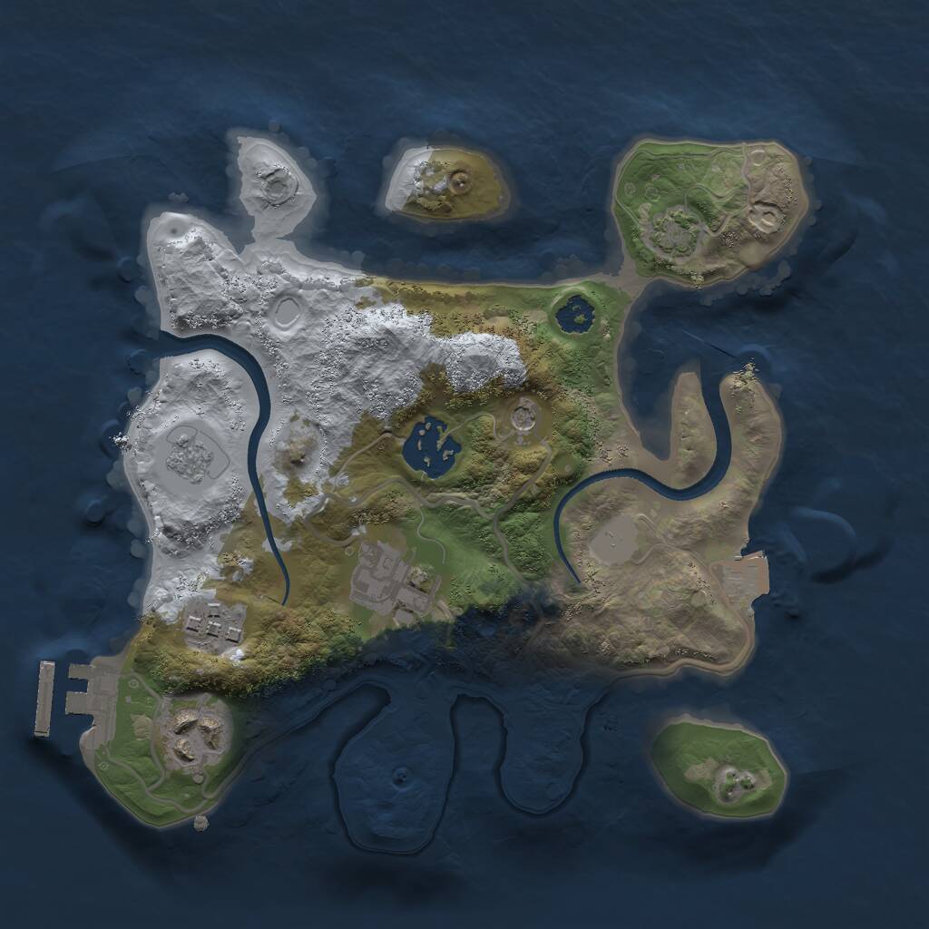 Rust Map: Procedural Map, Size: 2500, Seed: 147728609, 9 Monuments