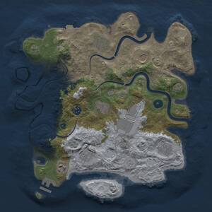 Thumbnail Rust Map: Procedural Map, Size: 3500, Seed: 153143, 14 Monuments