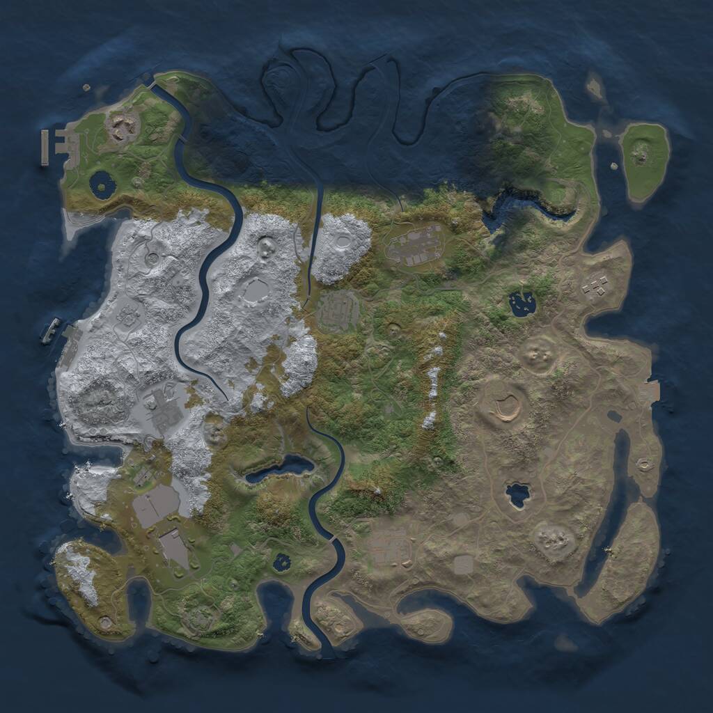 Rust Map: Procedural Map, Size: 4000, Seed: 983316, 15 Monuments