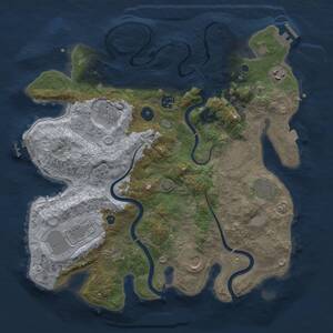Thumbnail Rust Map: Procedural Map, Size: 3750, Seed: 166652, 15 Monuments