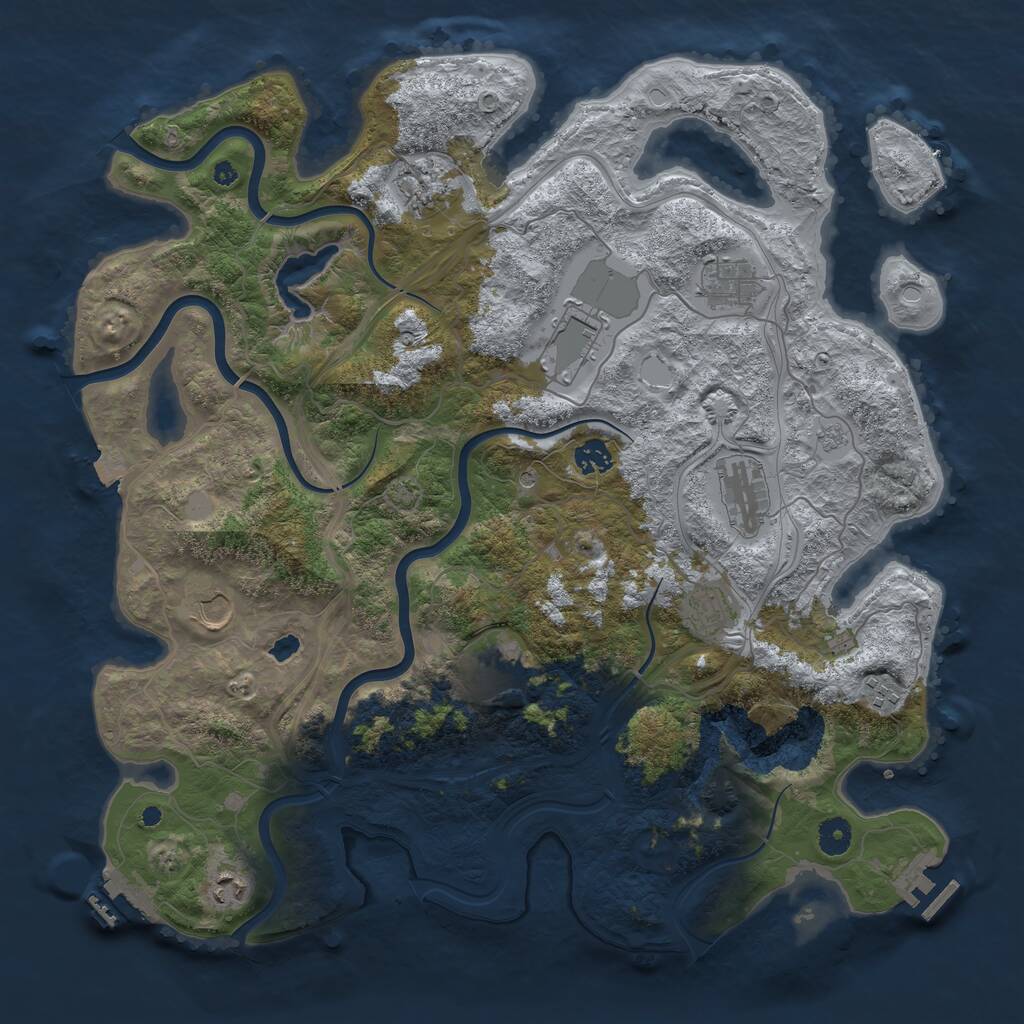 Rust Map: Procedural Map, Size: 4250, Seed: 1377640526, 16 Monuments