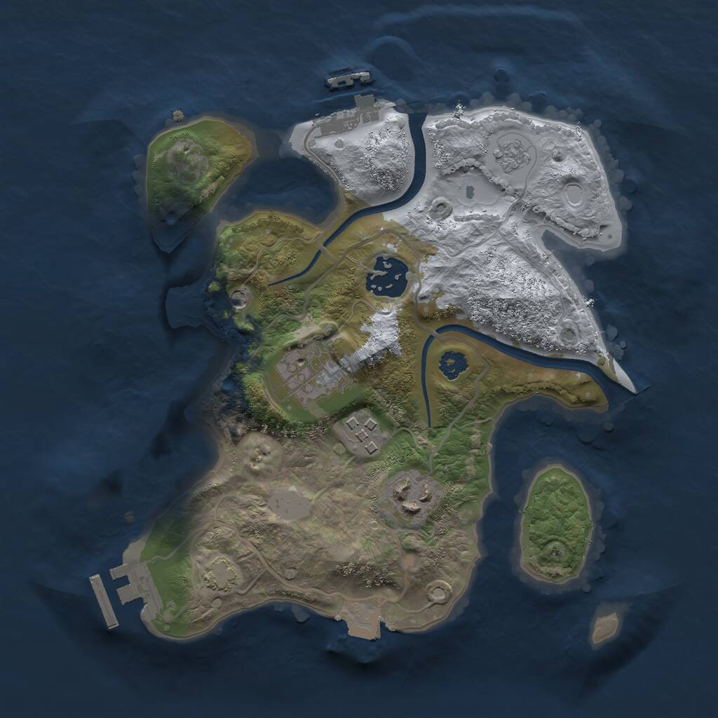 Rust Map: Procedural Map, Size: 2600, Seed: 1828151502, 10 Monuments