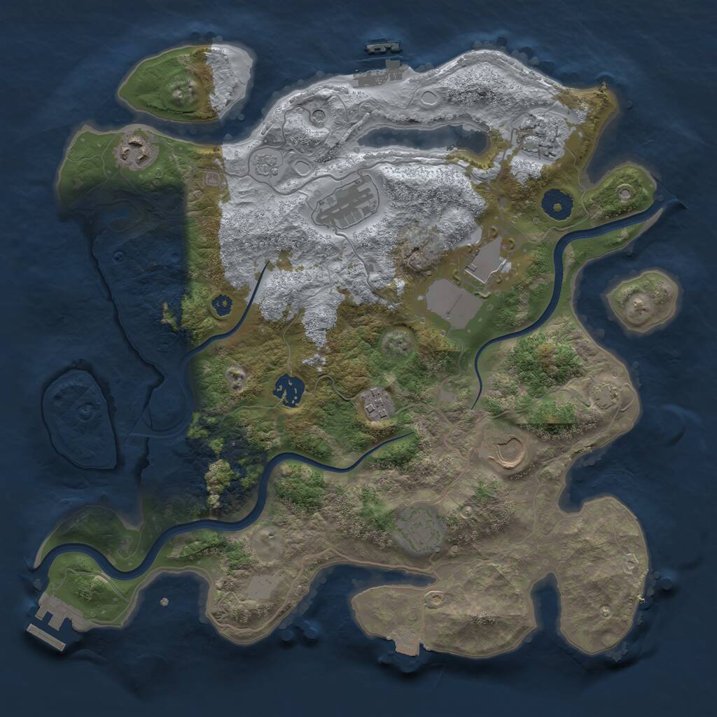 Rust Map: Procedural Map, Size: 3500, Seed: 1717353904, 14 Monuments