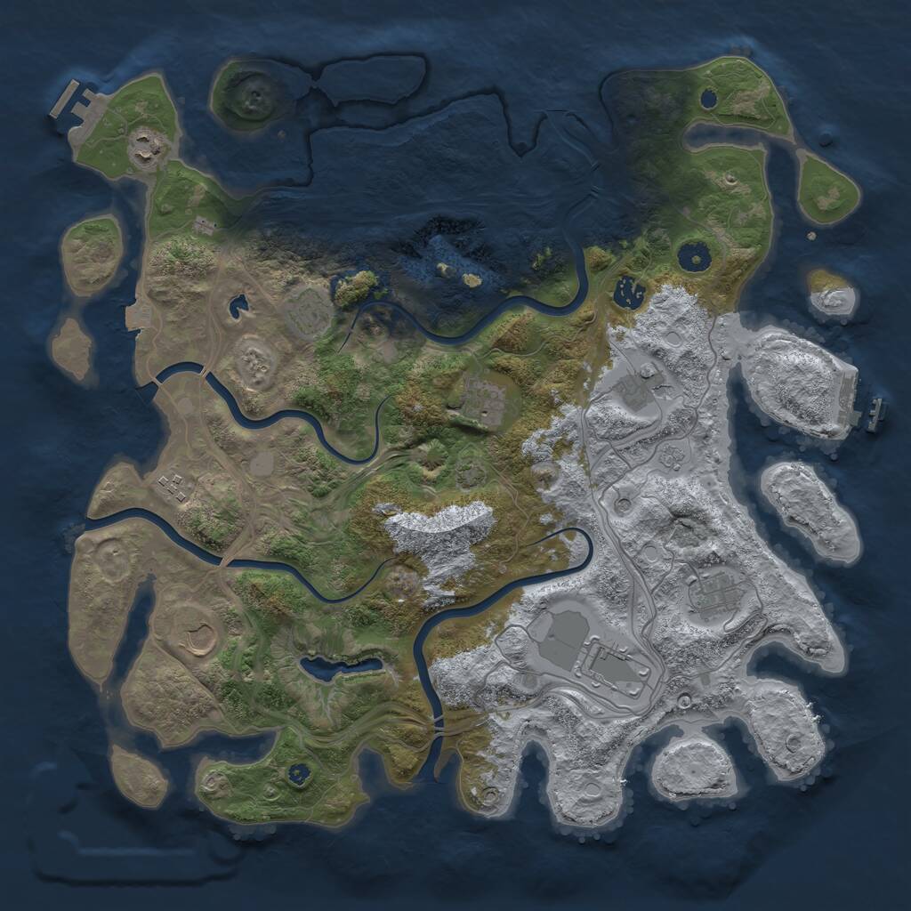 Rust Map: Procedural Map, Size: 4300, Seed: 41563, 15 Monuments