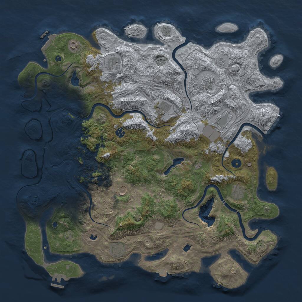 Rust Map: Procedural Map, Size: 4750, Seed: 620331, 16 Monuments
