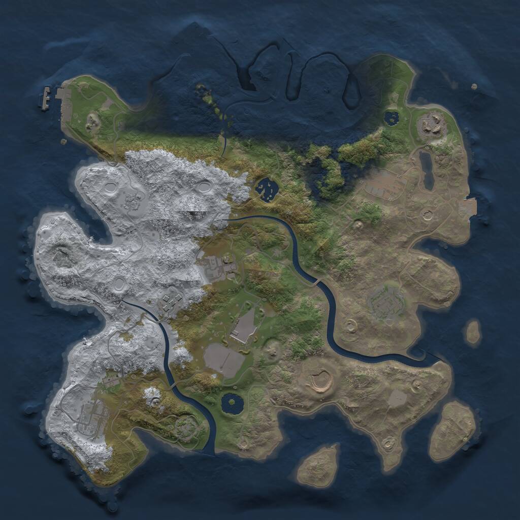 Rust Map: Procedural Map, Size: 3500, Seed: 459810289, 15 Monuments