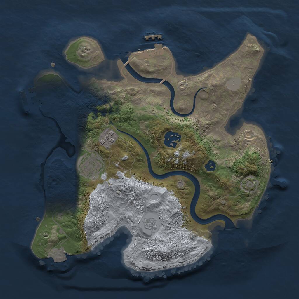 Rust Map: Procedural Map, Size: 2700, Seed: 1788782513, 8 Monuments