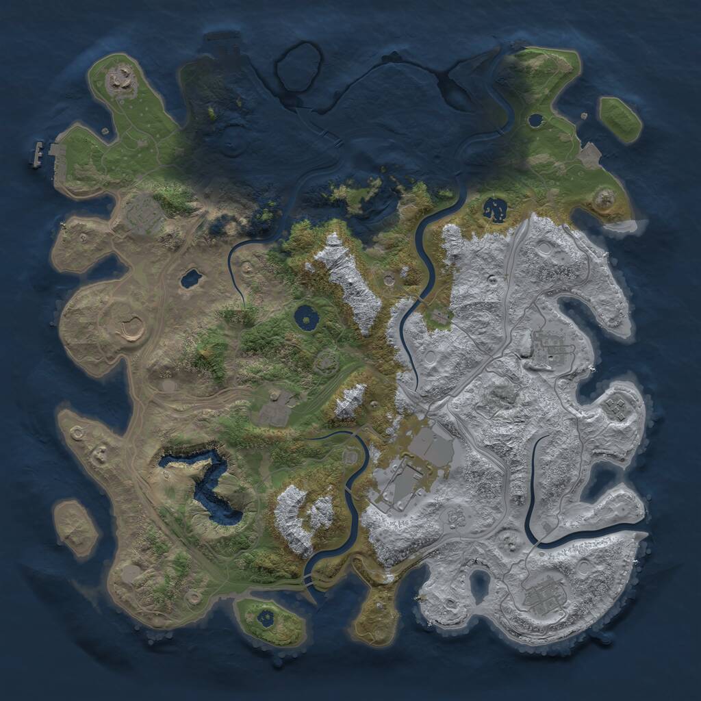 Rust Map: Procedural Map, Size: 4250, Seed: 618645287, 15 Monuments