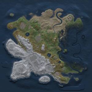 Thumbnail Rust Map: Procedural Map, Size: 3500, Seed: 1473999643, 14 Monuments