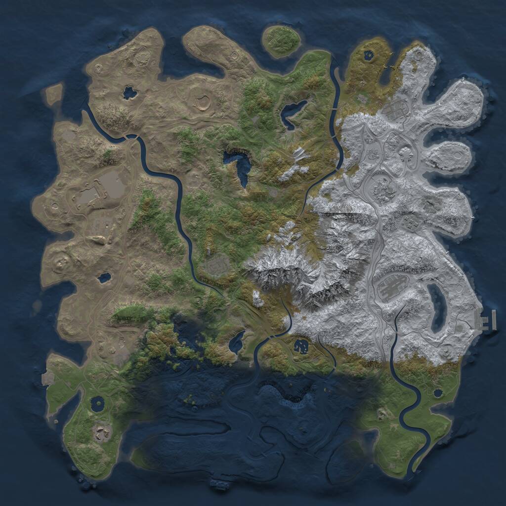 Rust Map: Procedural Map, Size: 5000, Seed: 171130, 17 Monuments