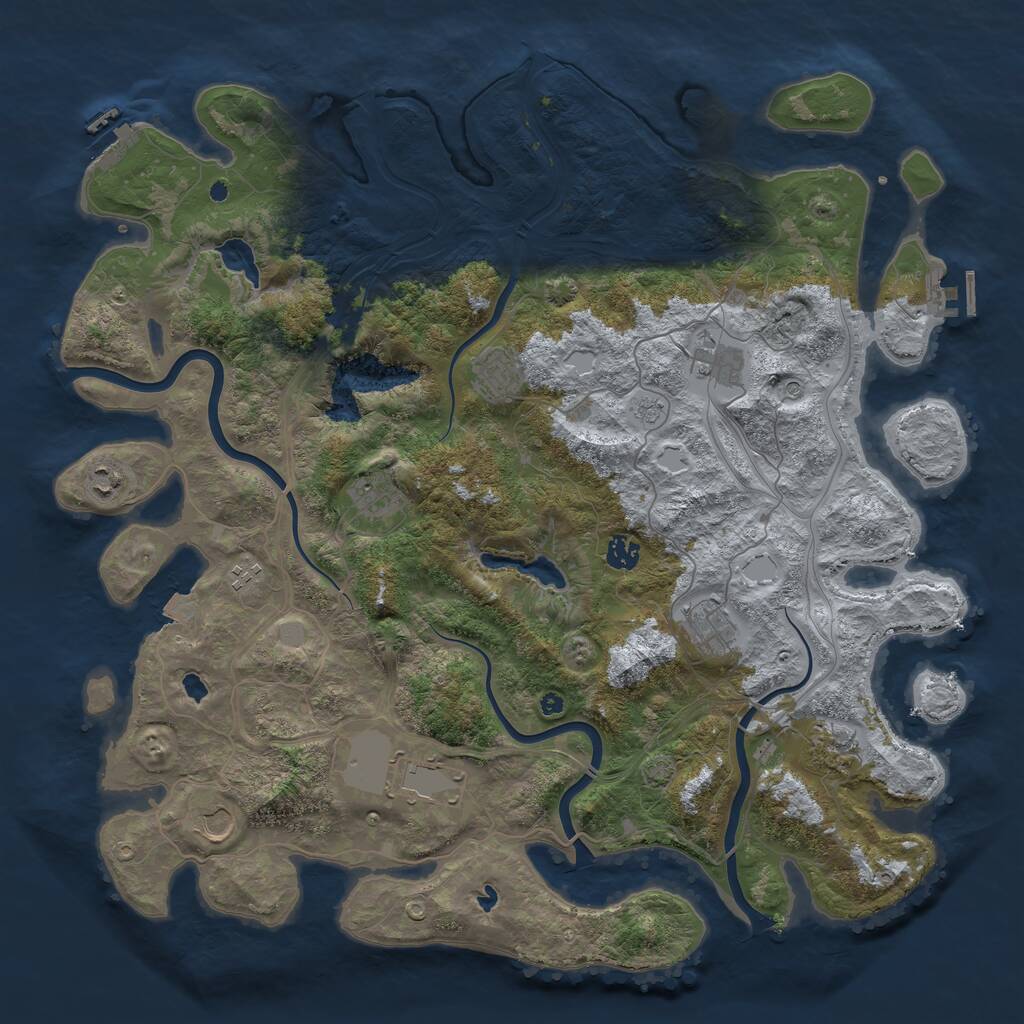 Rust Map: Procedural Map, Size: 4500, Seed: 113708210, 16 Monuments
