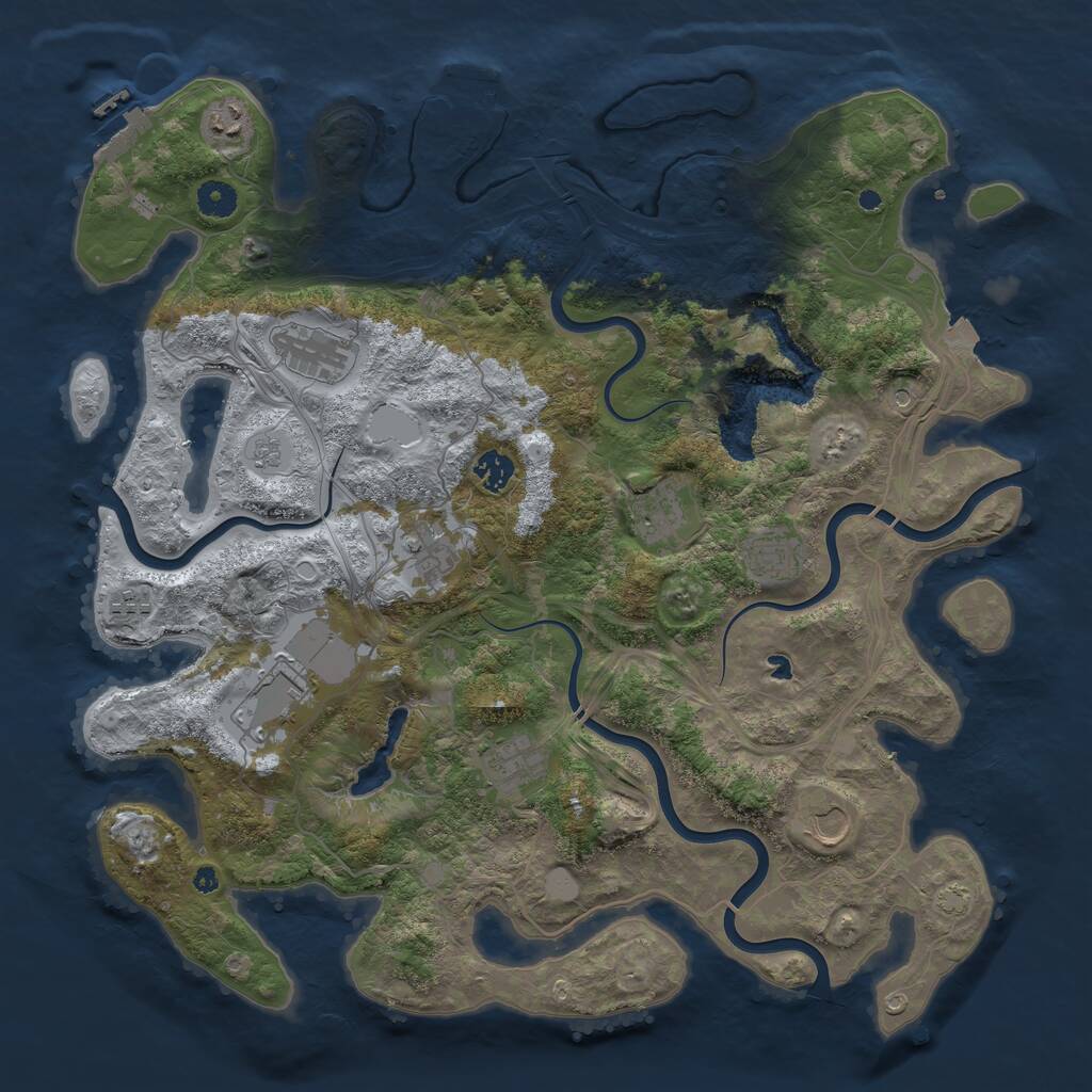 Rust Map: Procedural Map, Size: 4250, Seed: 1643169098, 16 Monuments