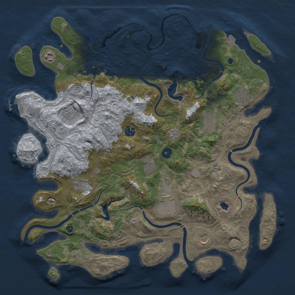 Rust Map: Procedural Map, Size: 4250, Seed: 581740253, 15 Monuments