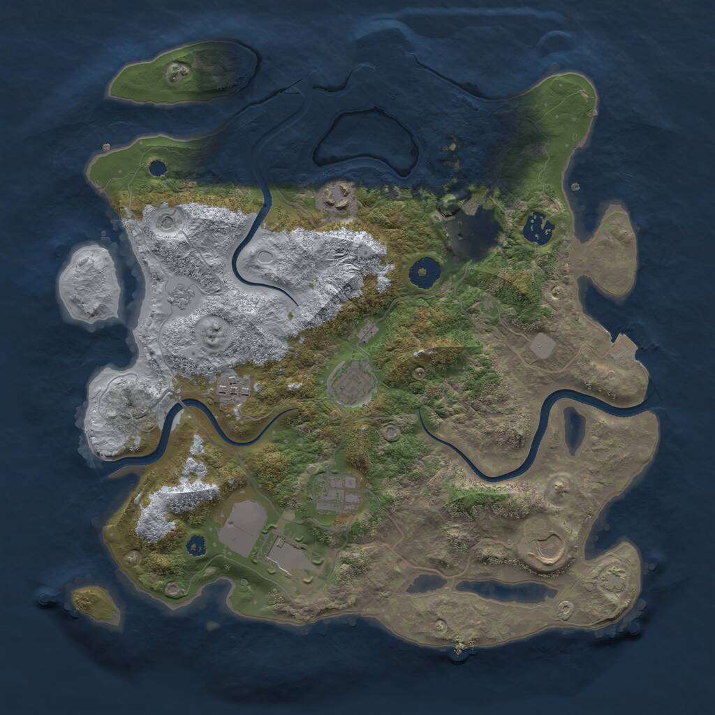 Rust Map: Procedural Map, Size: 3500, Seed: 269188, 13 Monuments