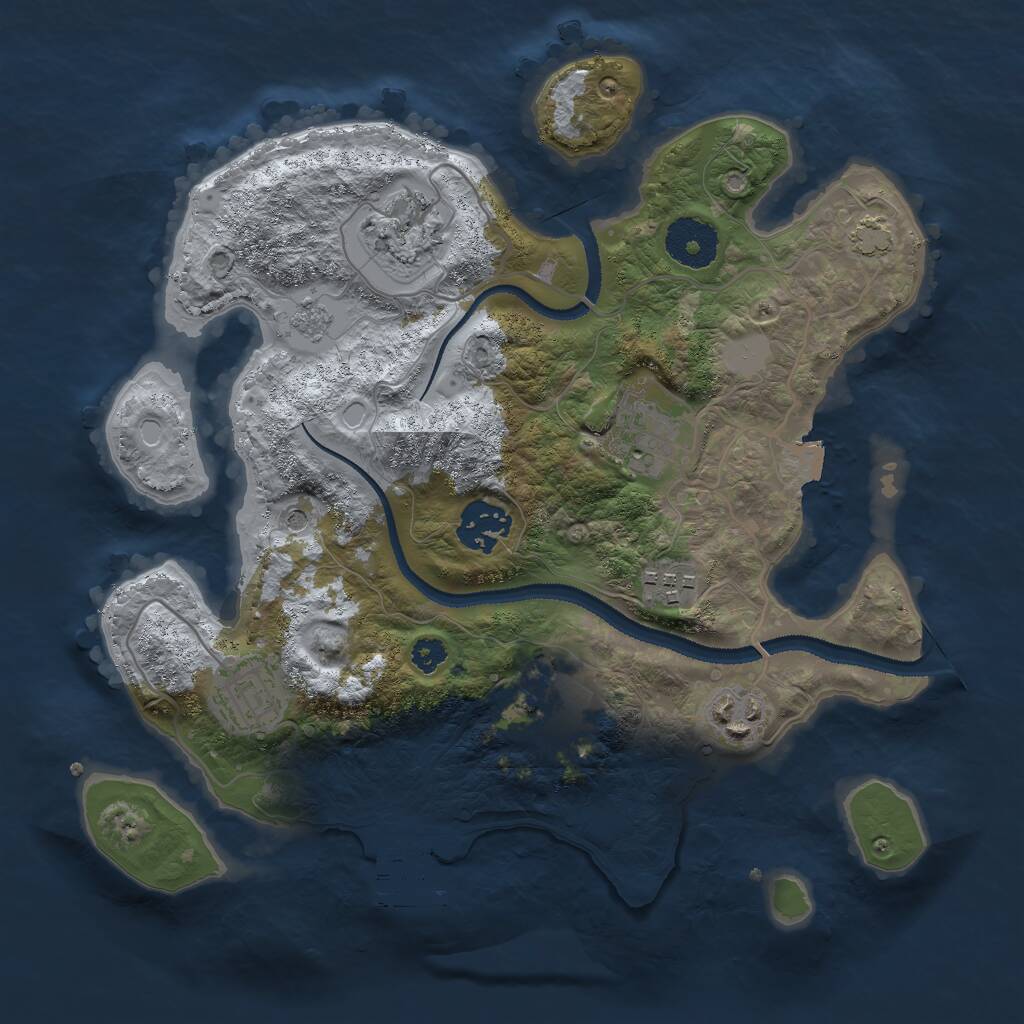 Rust Map: Procedural Map, Size: 3000, Seed: 45539060, 12 Monuments