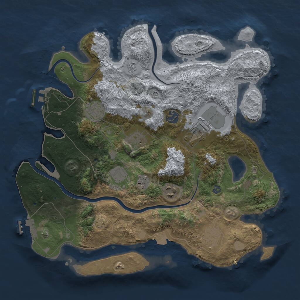 Rust Map: Procedural Map, Size: 3500, Seed: 1797836037, 15 Monuments