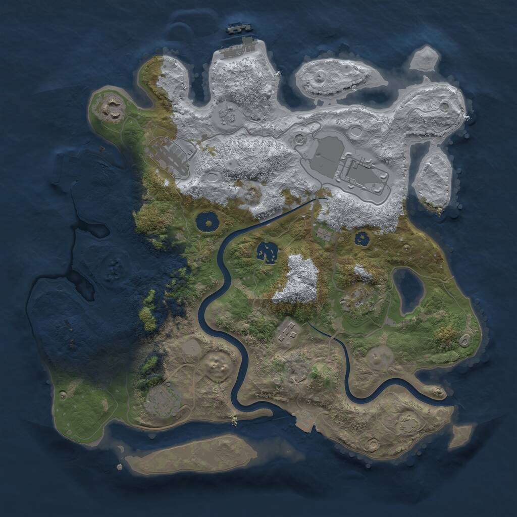 Rust Map: Procedural Map, Size: 3500, Seed: 1797836037, 13 Monuments