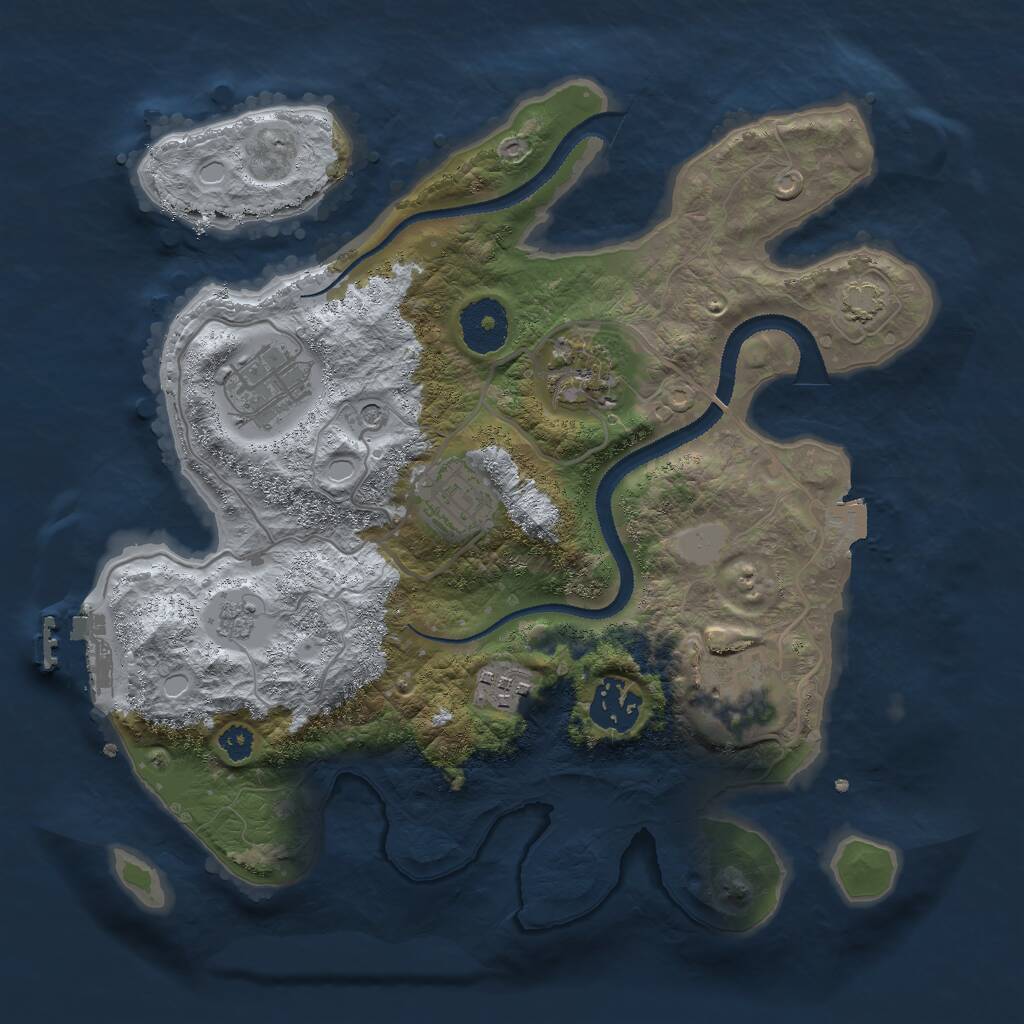 Rust Map: Procedural Map, Size: 3000, Seed: 514582, 11 Monuments