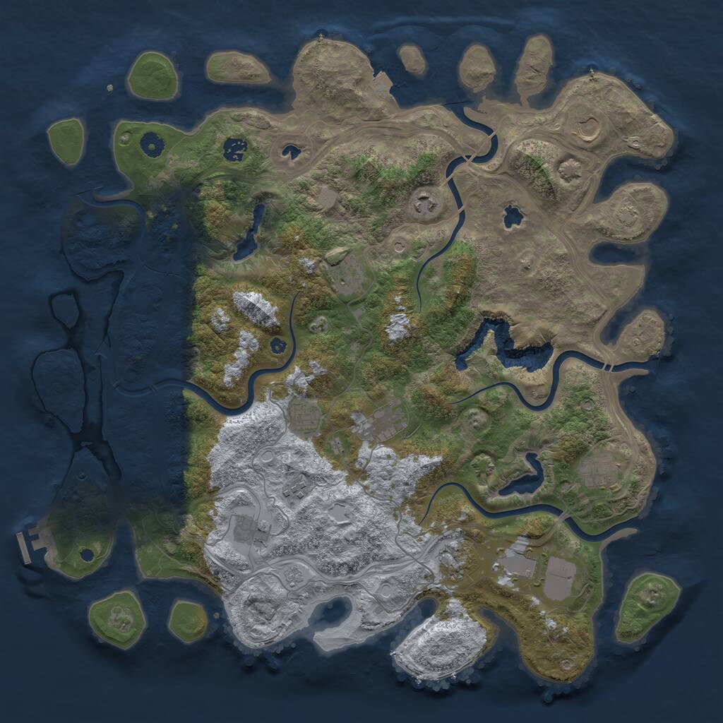 Rust Map: Procedural Map, Size: 4500, Seed: 68930176, 16 Monuments