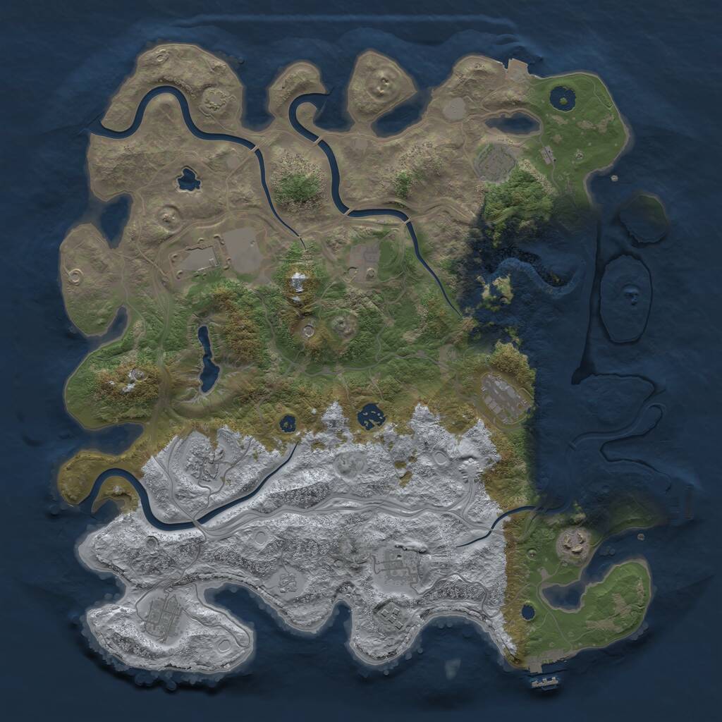 Rust Map: Procedural Map, Size: 4250, Seed: 1226453988, 16 Monuments