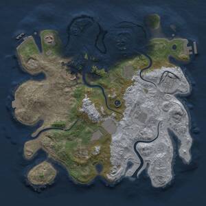 Thumbnail Rust Map: Procedural Map, Size: 3500, Seed: 747983, 14 Monuments