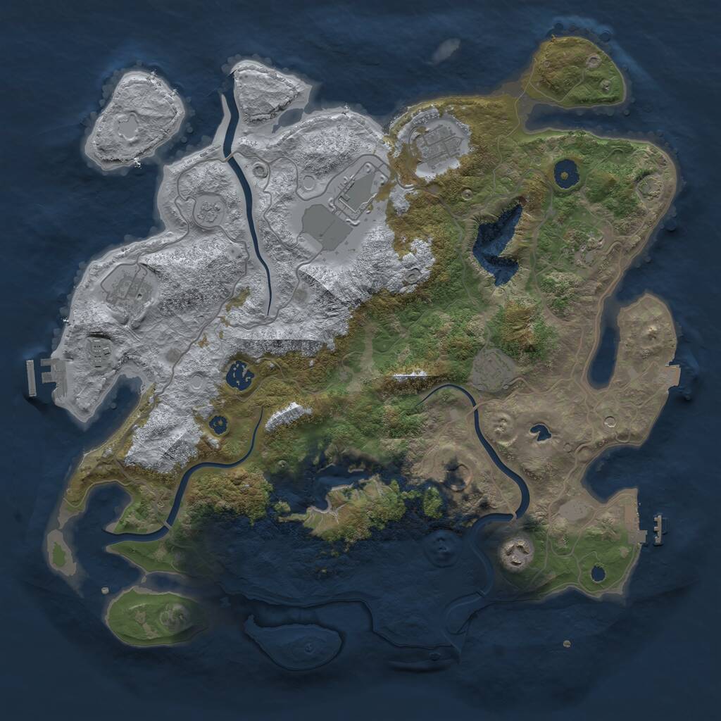 Rust Map: Procedural Map, Size: 4000, Seed: 395448585, 15 Monuments