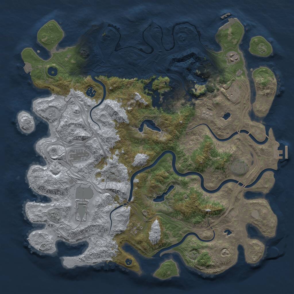 Rust Map: Procedural Map, Size: 4500, Seed: 42570, 15 Monuments