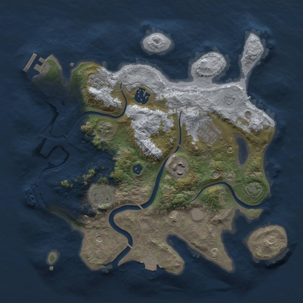 Rust Map: Procedural Map, Size: 3000, Seed: 1857814927, 11 Monuments