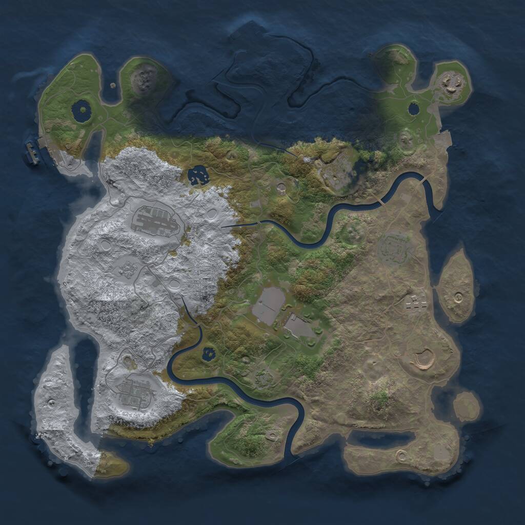 Rust Map: Procedural Map, Size: 3750, Seed: 976901, 15 Monuments