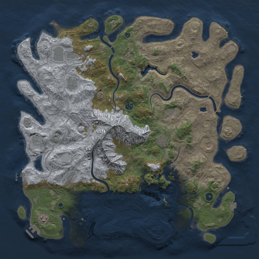 Rust Map: Procedural Map, Size: 5000, Seed: 1473034186, 17 Monuments