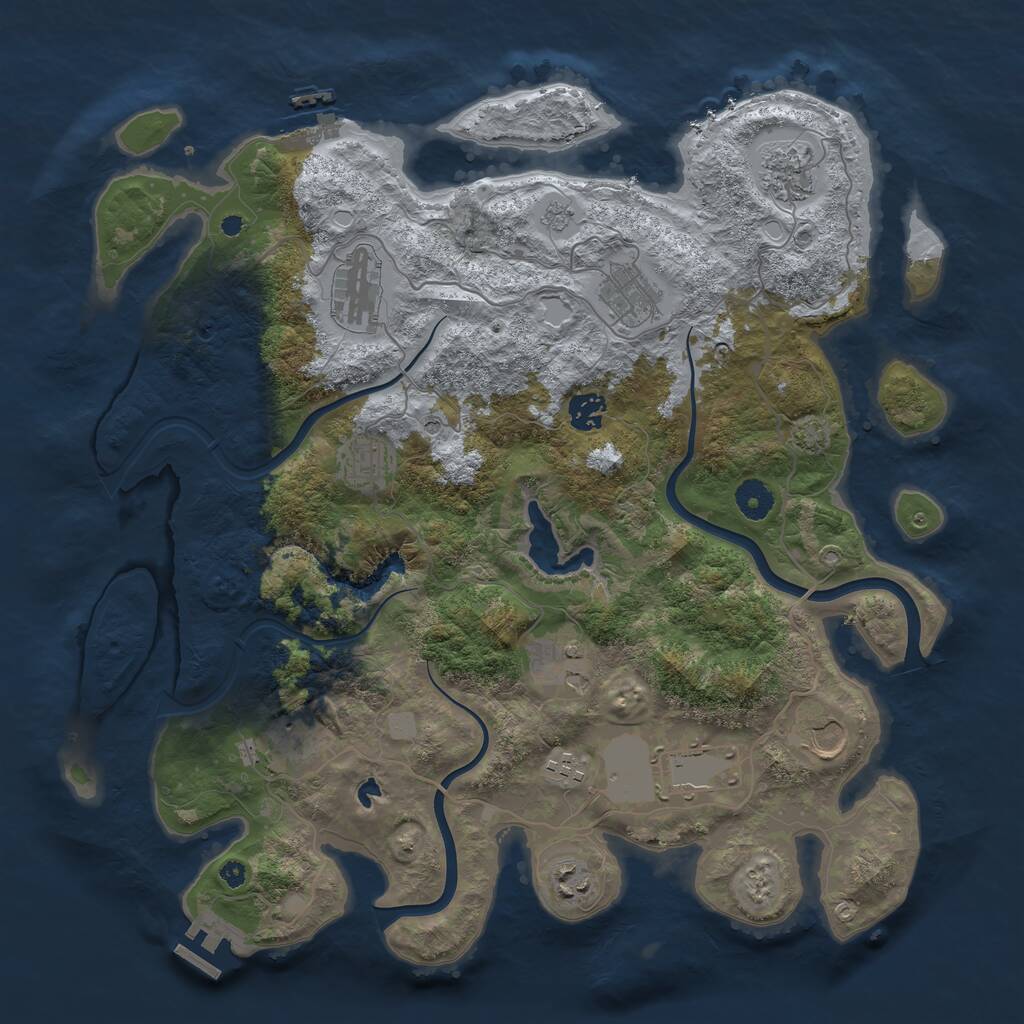Rust Map: Procedural Map, Size: 4000, Seed: 963744069, 17 Monuments