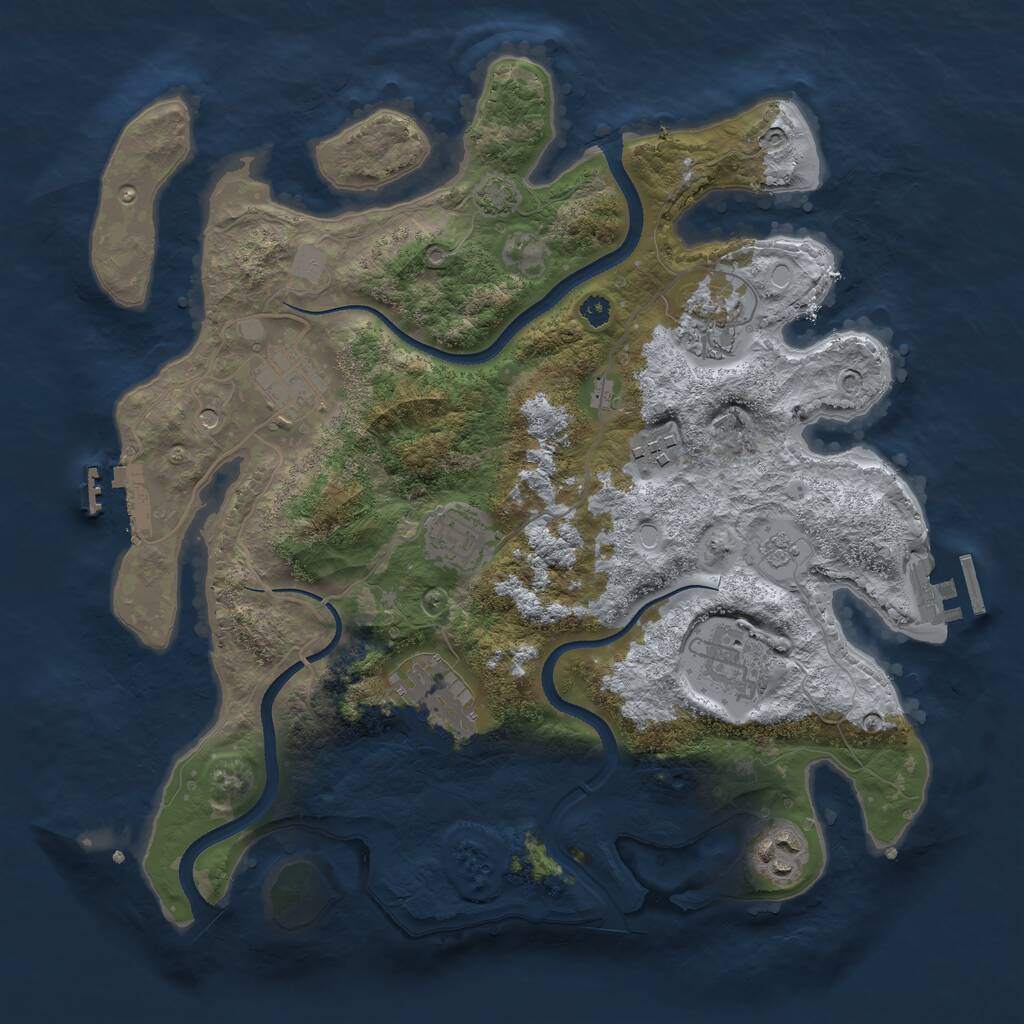 Rust Map: Procedural Map, Size: 3400, Seed: 1342961349, 13 Monuments