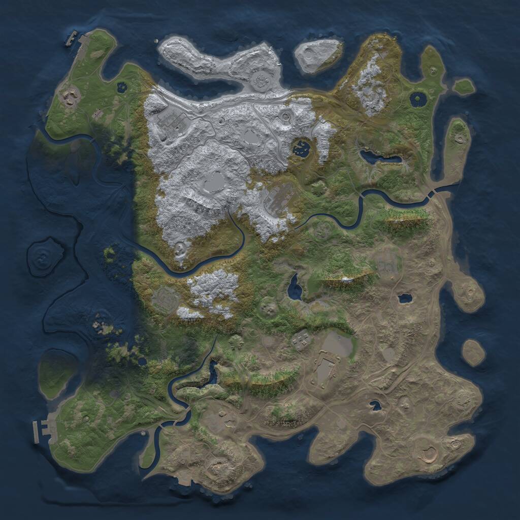 Rust Map: Procedural Map, Size: 4750, Seed: 403074, 17 Monuments