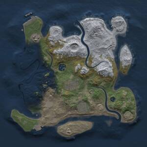 Thumbnail Rust Map: Procedural Map, Size: 3000, Seed: 244914226, 11 Monuments
