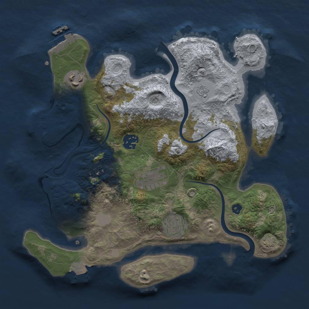 Rust Map: Procedural Map, Size: 3000, Seed: 244914226, 11 Monuments