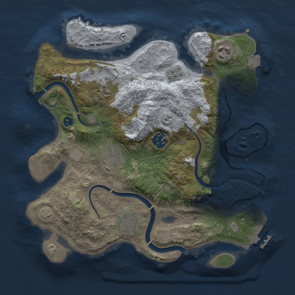 Rust Map: Procedural Map, Size: 3000, Seed: 73942, 11 Monuments