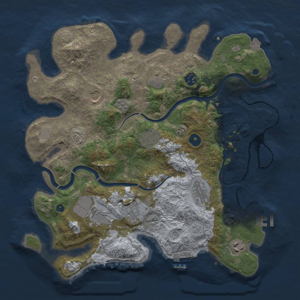 Rust Map: Procedural Map, Size: 3750, Seed: 362927, 15 Monuments